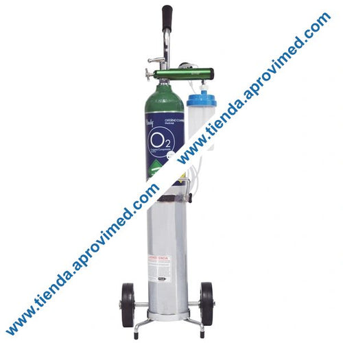 Kit de oxígeno comprimido medicinal con carro de transporte 4.6 L