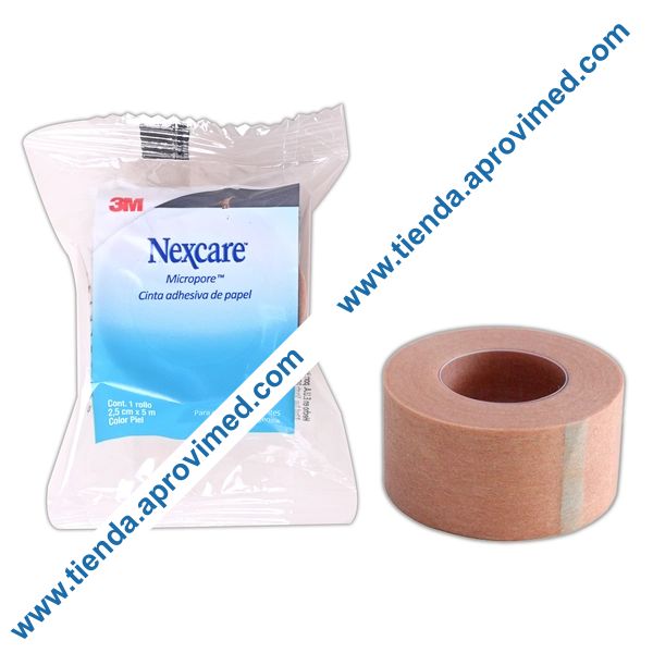 Cinta adhesiva microporosa Nexcare 2.5 cm x 5 m — Color piel