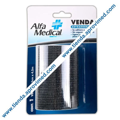 Venda autoadherible negra de 7.5 cm x 4.5 m — Blister 1 pza