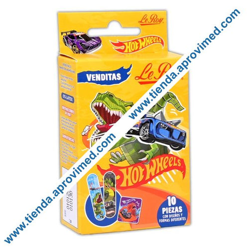 Venditas adhesivas infantiles Hot-Wheels — Caja 10 pzs