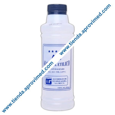 Alcohol etílico desnaturalizado 70° para desinfección — Frasco 250 ml