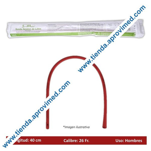 Sonda Nélaton de látex 40 cm — Calibre 26