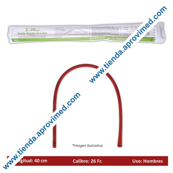 Sonda Nélaton de látex 40 cm — Calibre 26