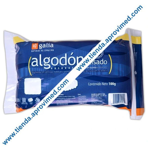Algodón absorbente Galia en bolsa de 100 g para cuidados médicos