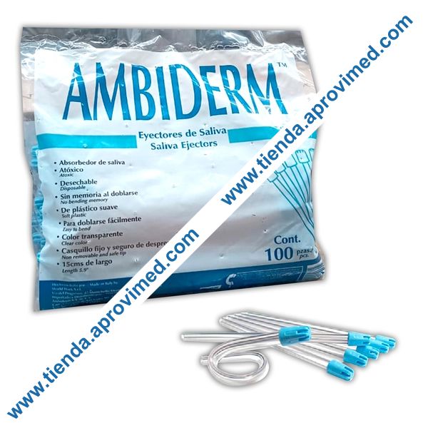 Eyector de saliva desechable para clínicas dentales — Bolsa 100 pzs