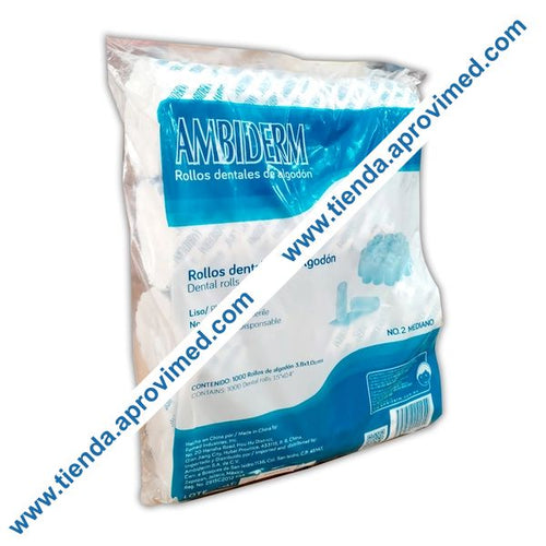 Rollos de algodón dental desechables — Bolsa con 1000 rollos