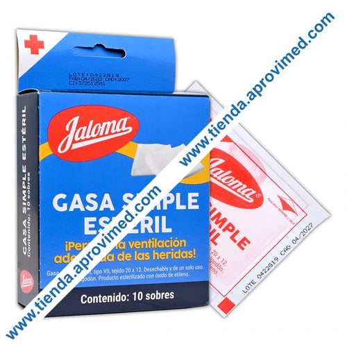 Gasa estéril de tejido abierto para heridas 7.5x5 cm — Caja 10 pzas