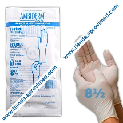 Guantes de látex estériles para cirugía — Talla 8.5