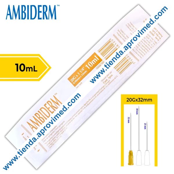 Jeringa hipodérmica desechable con aguja 20G — 10 ml