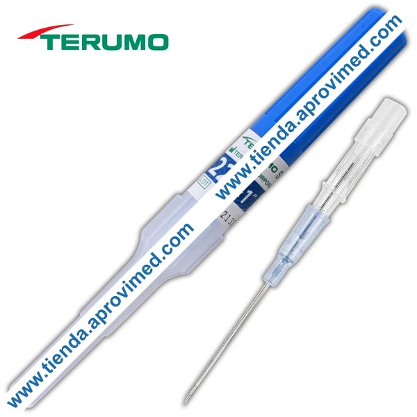 Catéter intravenoso calibre 22 para infusiones — 1 pieza azul