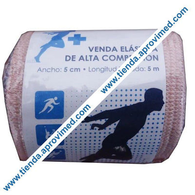 Venda elástica de alta compresión 5 cm x 5 m — Ideal para lesiones