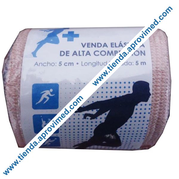 Venda elástica de alta compresión 5 cm x 5 m — Ideal para lesiones