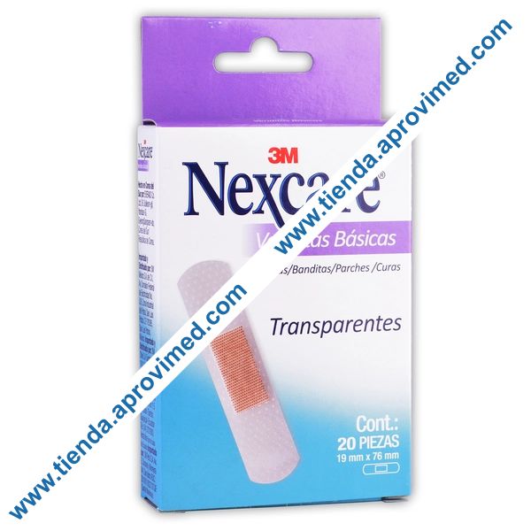 Venditas Adhesivas Transparentes Nexcare para Heridas Menores - Caja 20 Pzs