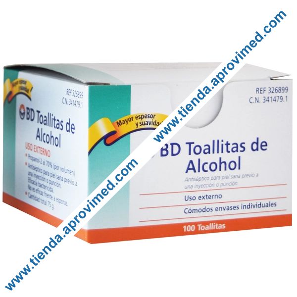 Toallitas desinfectantes de alcohol — Caja 100 pzas