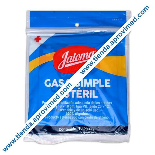 Gasa estéril de 10x10 cm para heridas — Bolsa con 10 piezas