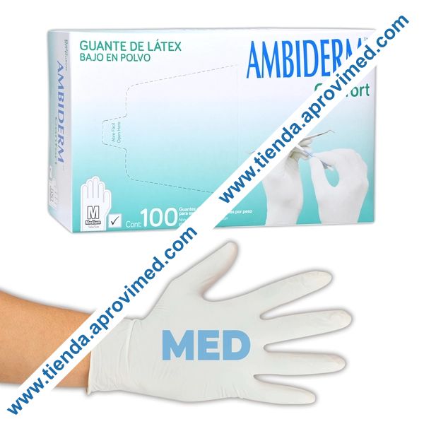 Guantes de látex para exploración no estériles — Caja 100 pzas