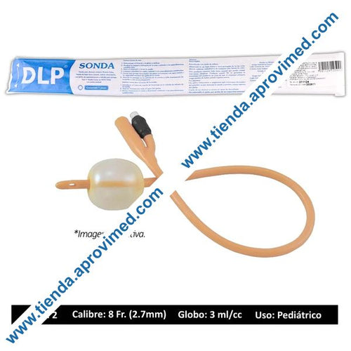 Sonda Foley de látex 2 vías con globo 3 mL — 1 pieza