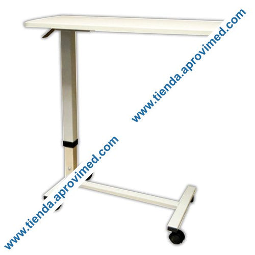 Mesa hospitalaria para alimentos con ruedas — Color beige, altura ajustable