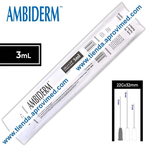 Jeringa hipodérmica de 3 ml con aguja 22G — 1 pieza