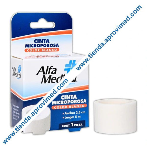 Cinta adhesiva microporosa para heridas — Rollo 2.5 cm x 5 m