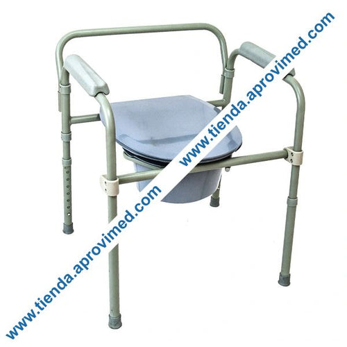 Silla cómoda plegable de acero con descansabrazos — Ideal para baño y WC