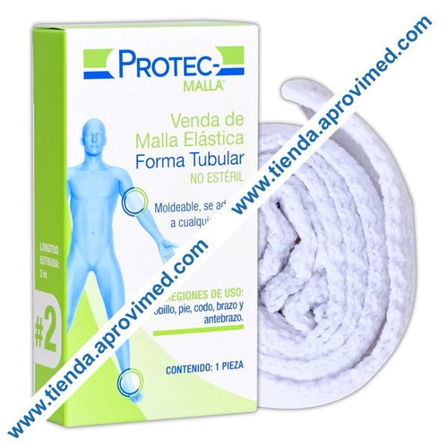 Venda de malla elástica tubular para fijación de apósitos — 2 mts