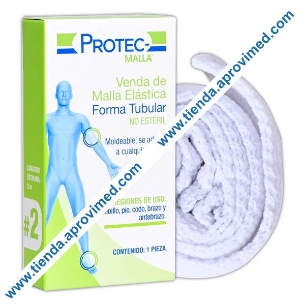 Venda de malla elástica tubular para fijación de apósitos — 2 mts