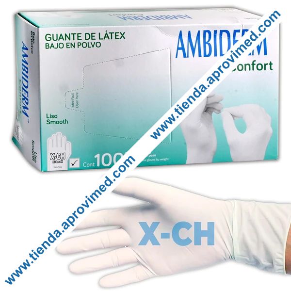 Guantes de látex para exploración no estériles — Paquete 100 pzas