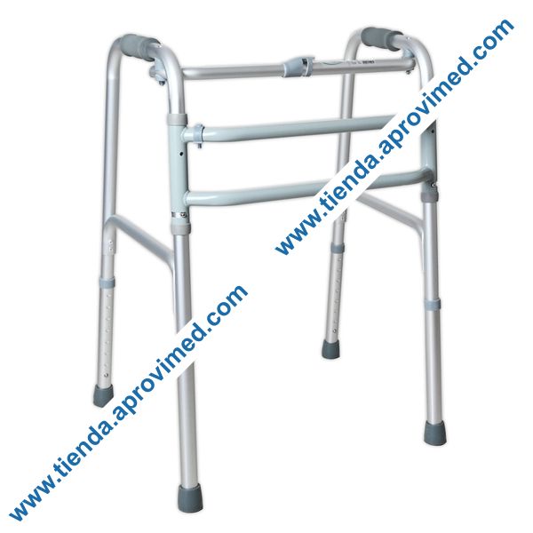 Andadera fija de aluminio para movilidad — Color plata