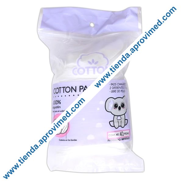 Discos de algodón facial desechables para limpieza — Paquete 40 pzs