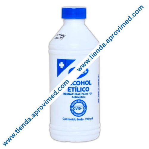Alcohol etílico desnaturalizado 70% para desinfección — Frasco 240 ml