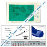 Sutura monofilamento de nylon azul 2-0 — 45 cm con aguja