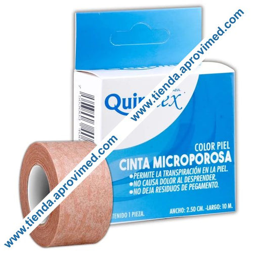 Cinta adhesiva microporosa color piel para curaciones — Rollo 10 m