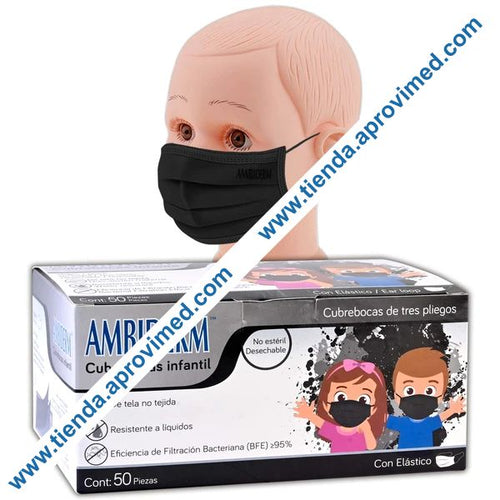 Cubrebocas quirúrgico infantil desechable — Caja 50 pzas