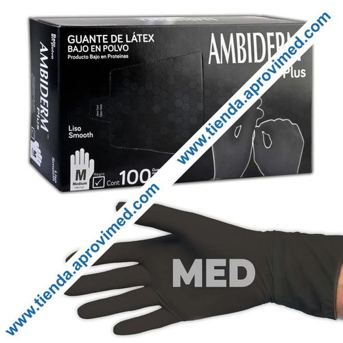 Guantes de látex para exploración Ambiderm — Caja 100 pzas