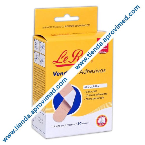 Venditas adhesivas para heridas Le Roy 1.9x7.6 cm — Caja 30 pzs