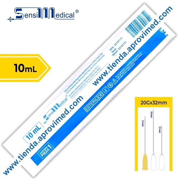Jeringa hipodérmica de 10 ml con aguja de 20G — SensiMedical