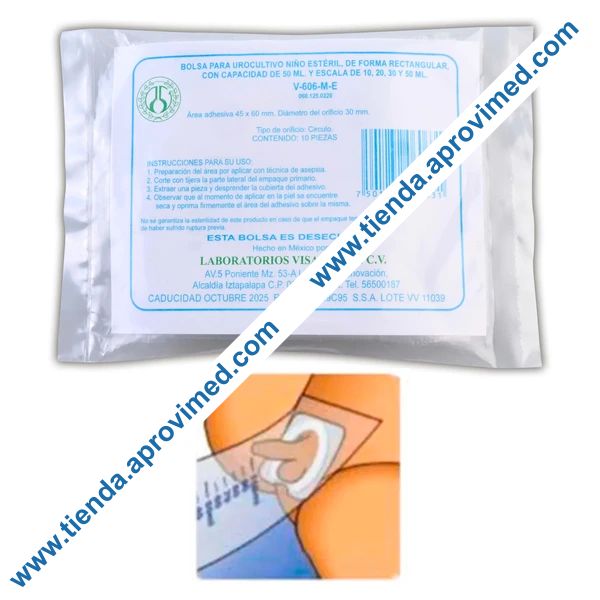 Bolsa para Urocultivo Estéril Infantil — Paquete 10 Pzas