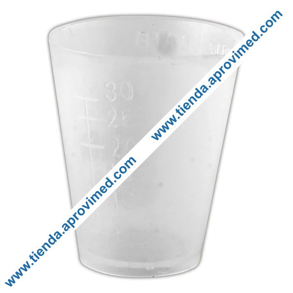 Vaso dosificador graduado de plástico 30 ml para mediciones precisas