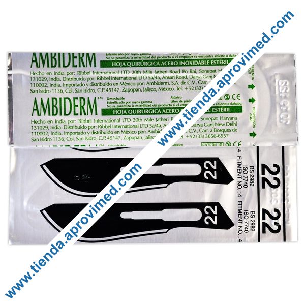 Hoja de bisturí de acero inoxidable para cirugía — 1 pieza
