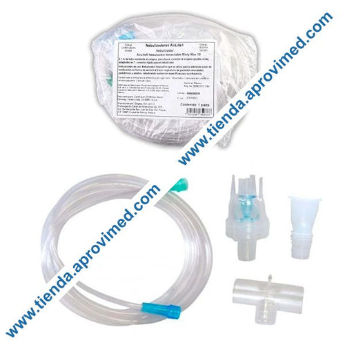 Kit de nebulización con boquilla y adaptador en 'T' para tratamientos respiratorios
