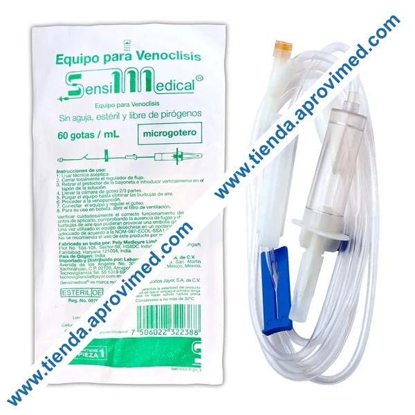 Equipo de venoclisis microgotero estéril para infusiones continuas