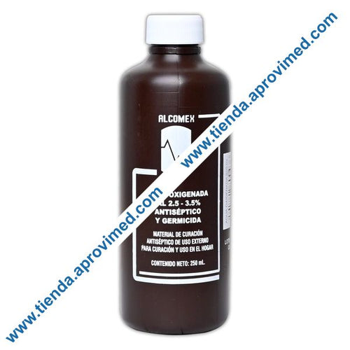 Agua Oxigenada Antiséptica Alcomex 250 ml para heridas superficiales