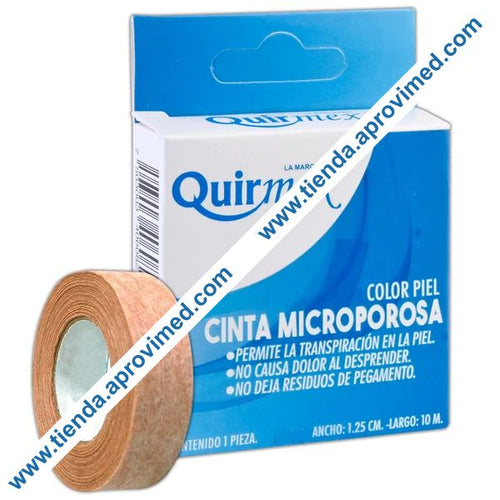 Cinta adhesiva microporosa para heridas — Rollo 10 m color piel