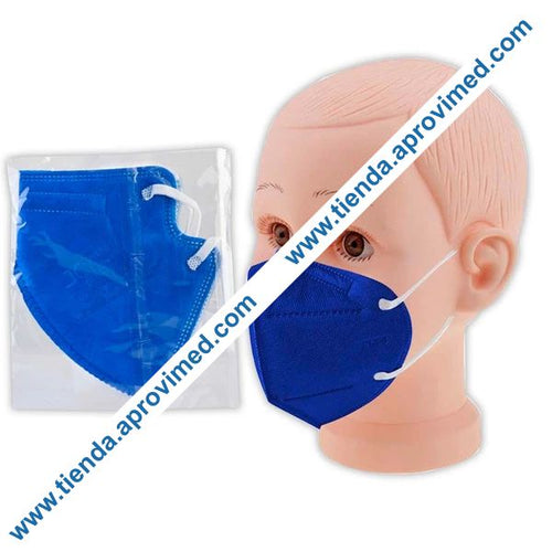 Cubrebocas infantil KN95 — Protección efectiva y cómoda en color azul rey