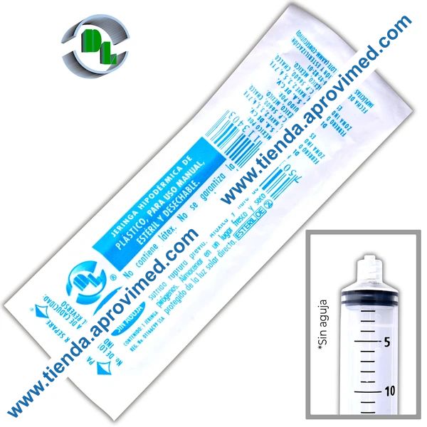 Jeringa sin aguja de 20 ml con sistema Luer Lock