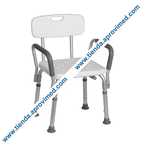 Silla de ducha desmontable con respaldo para mayor confort