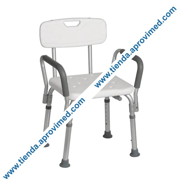 Silla de ducha desmontable con respaldo para mayor confort