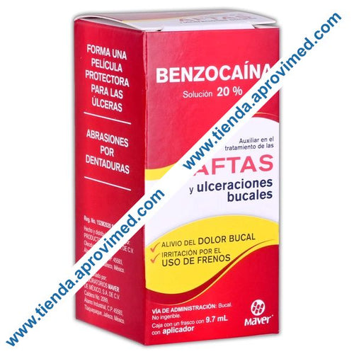 Solución bucal anestésica con Benzocaína 20% — Frasco 9.7 ml