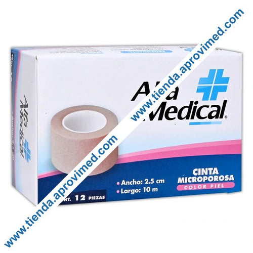 Cinta adhesiva microporosa de papel color piel — Rollo 10 m
